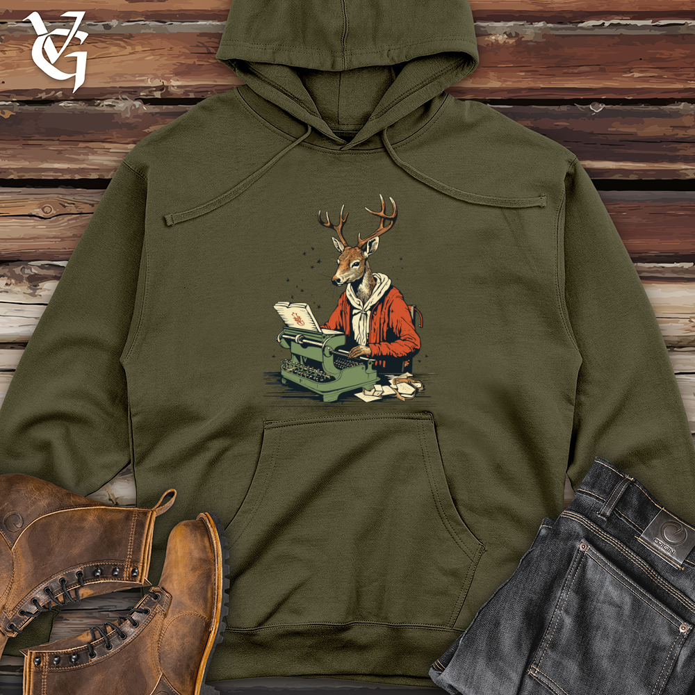 Whimsical Woodland Writer Midweight Hooded Sweatshirt