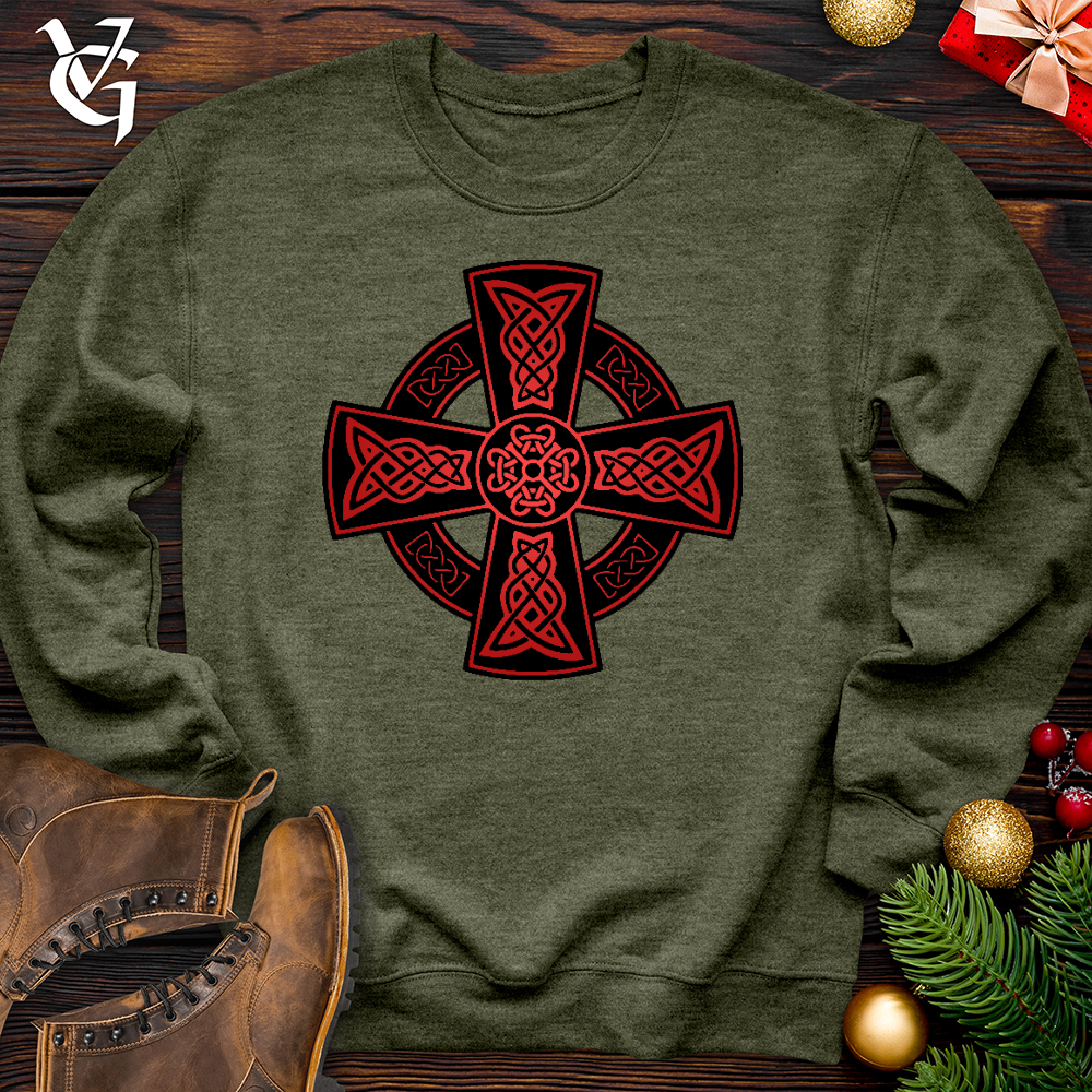 Celtic Christmas Cross Crewneck