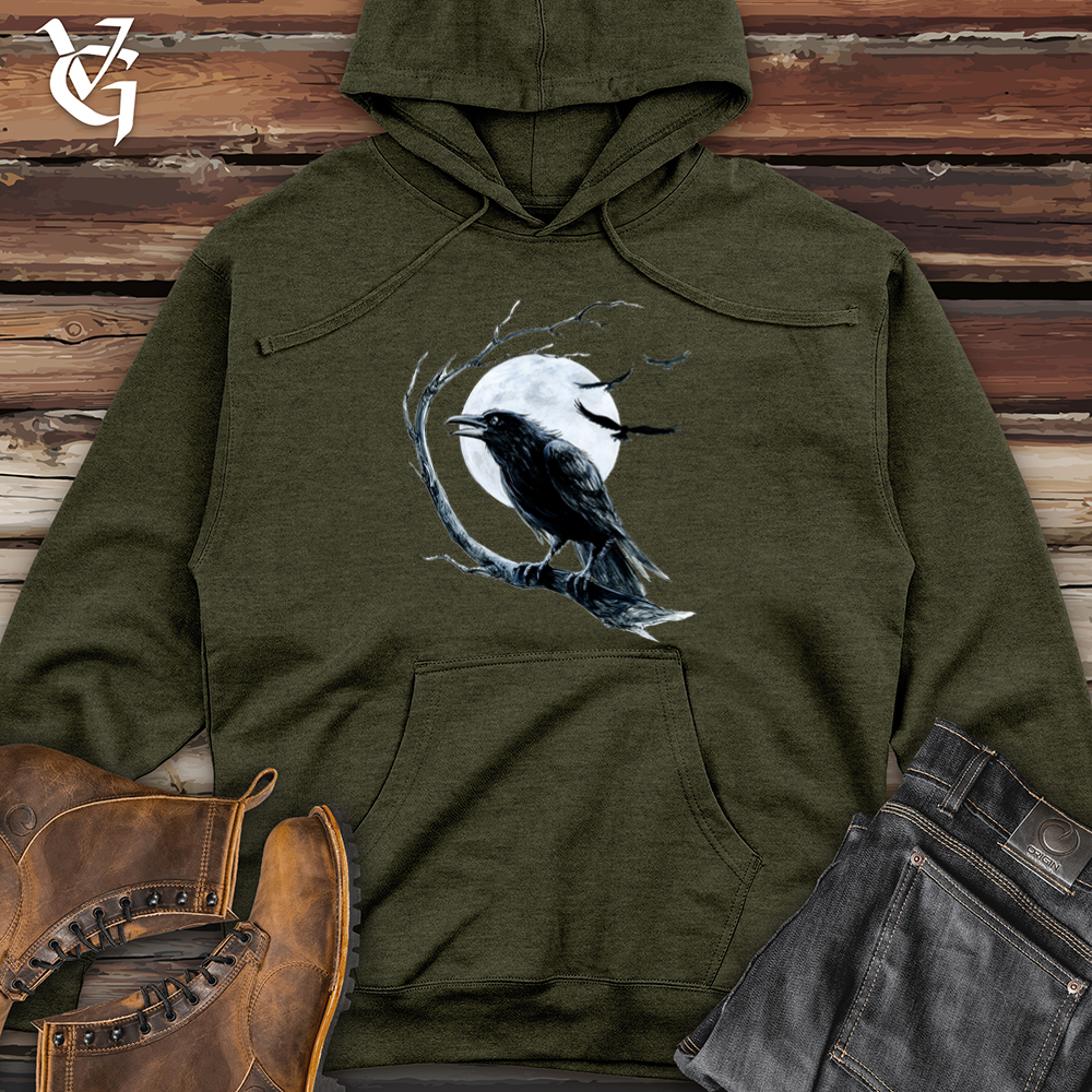 Cold Winter Raven Midweight Hooded Sweatshirt