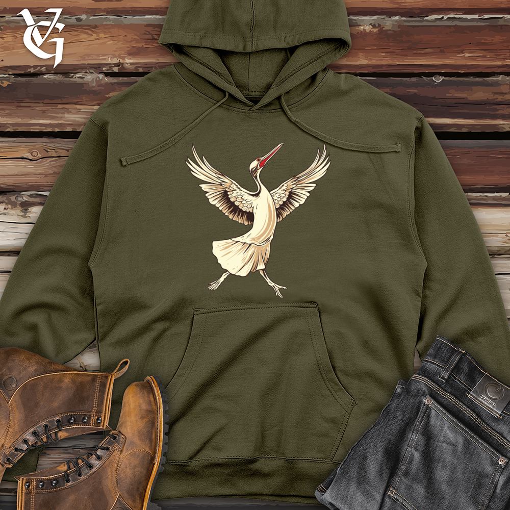 Crane Elegant Dance Midweight Hooded Sweatshirt