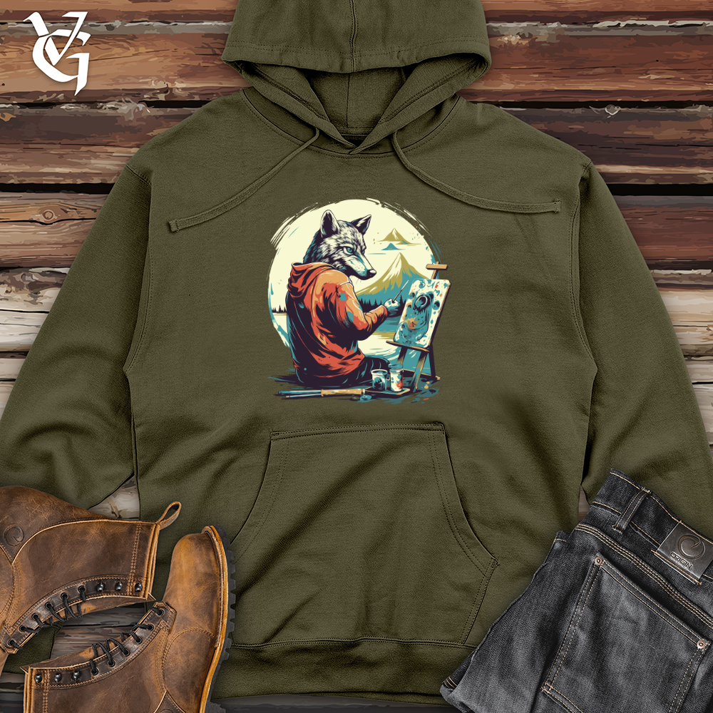 Wild Brush Strokes Midweight Hooded Sweatshirt