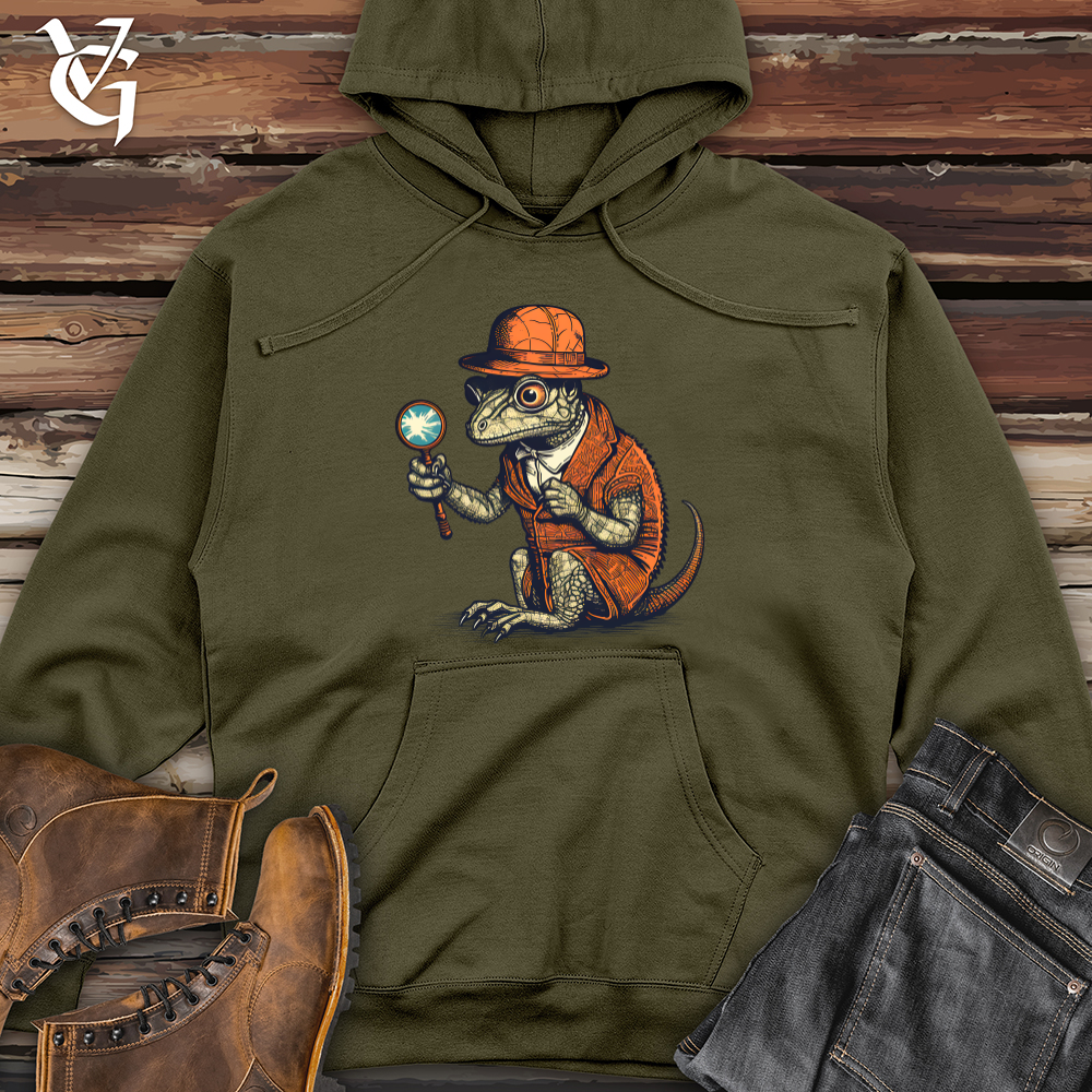 Sleuthing Lizard Investigator Midweight Hooded Sweatshirt