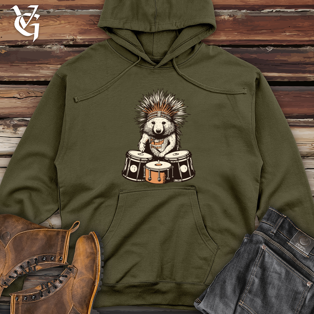 Porcupine Drum Beat Midweight Hooded Sweatshirt