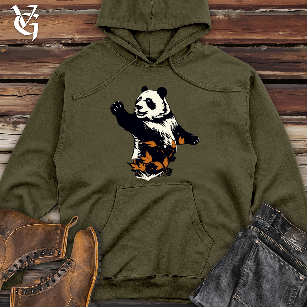 Panda Leaf Swirl Midweight Hooded Sweatshirt