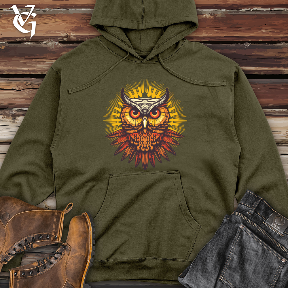 Enlightened Solar Owl Midweight Hooded Sweatshirt