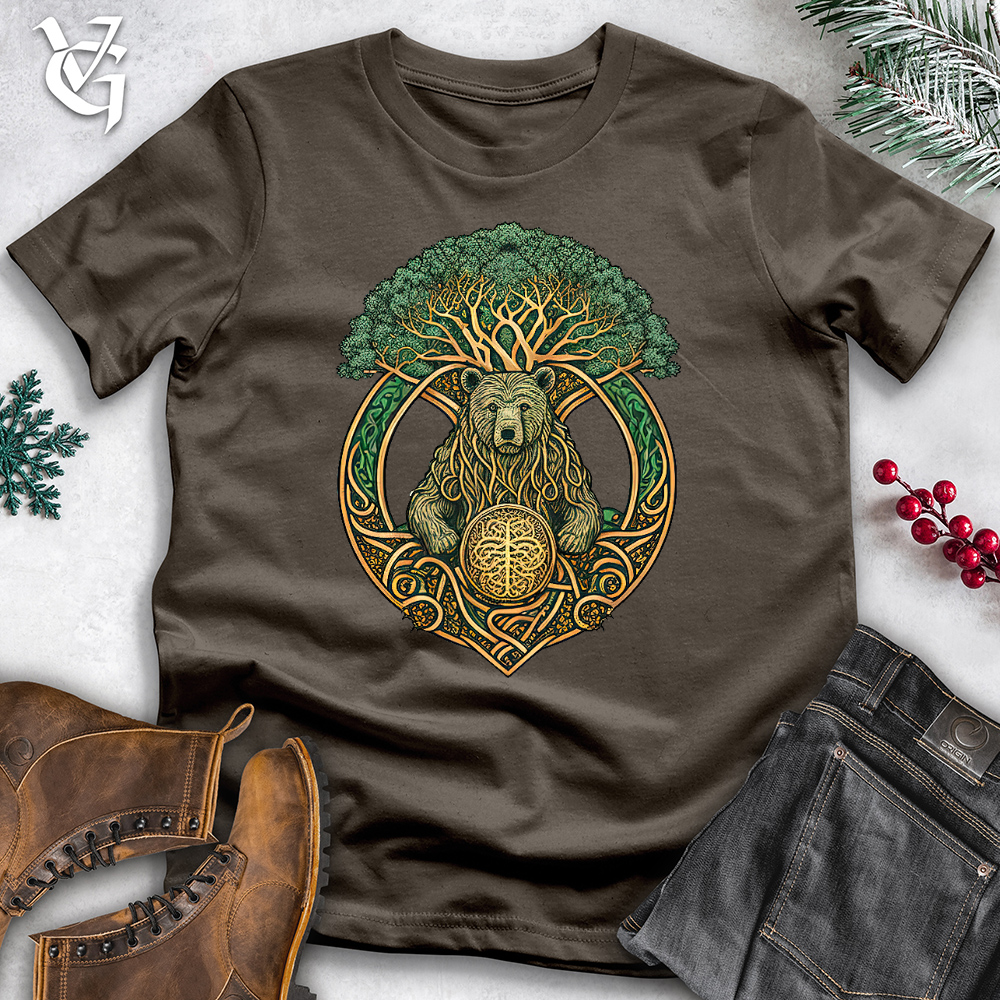 Celtic Bear With Celtic Tree Min Cotton Tee