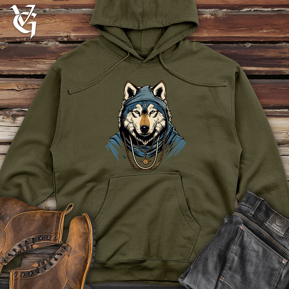 Vintage Wolf Chain Midweight Hooded Sweatshirt