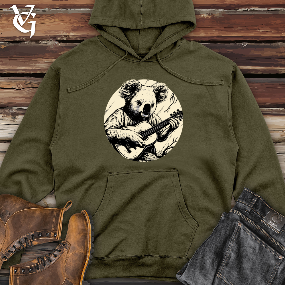 Koala Strumming Serenade Midweight Hooded Sweatshirt