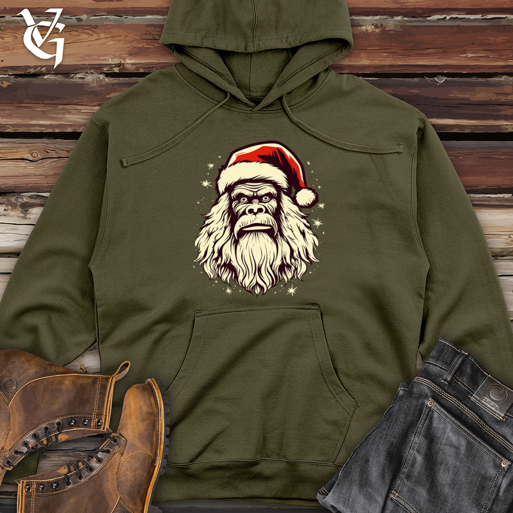 Retro Santa Sasquatch Midweight Hooded Sweatshirt