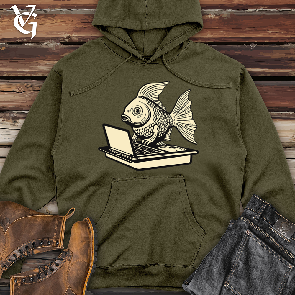 Digital Streamlined Fish Midweight Hooded Sweatshirt