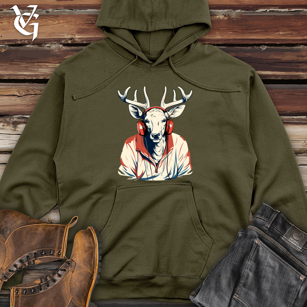 Melodic Antlers Midweight Hooded Sweatshirt