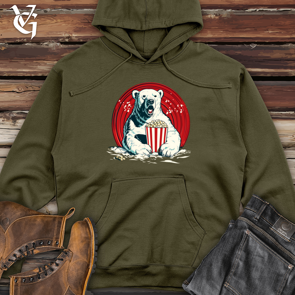 Popcorn Throwing Polar Fun Midweight Hooded Sweatshirt