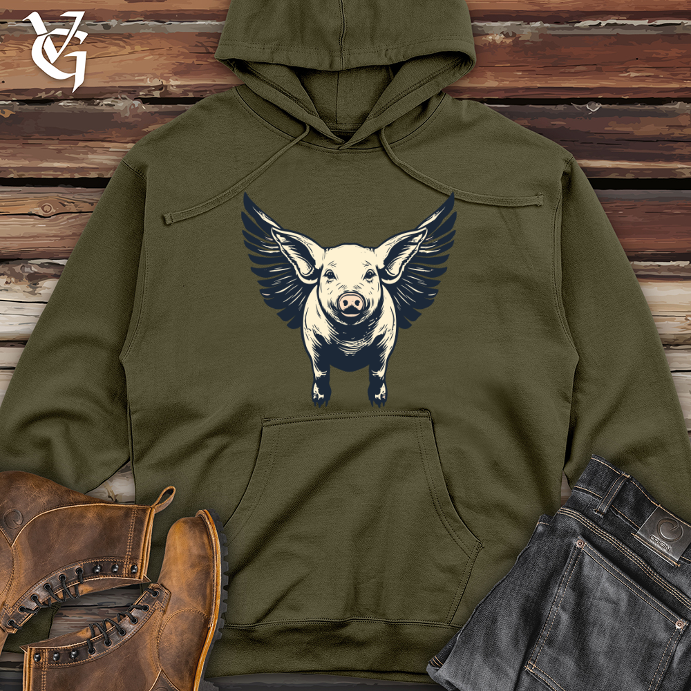 Vintage Winged Swine Midweight Hooded Sweatshirt