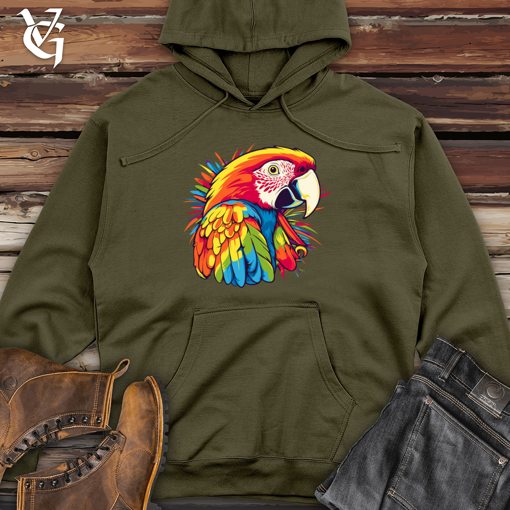 Colorful Melody Parrot Midweight Hooded Sweatshirt