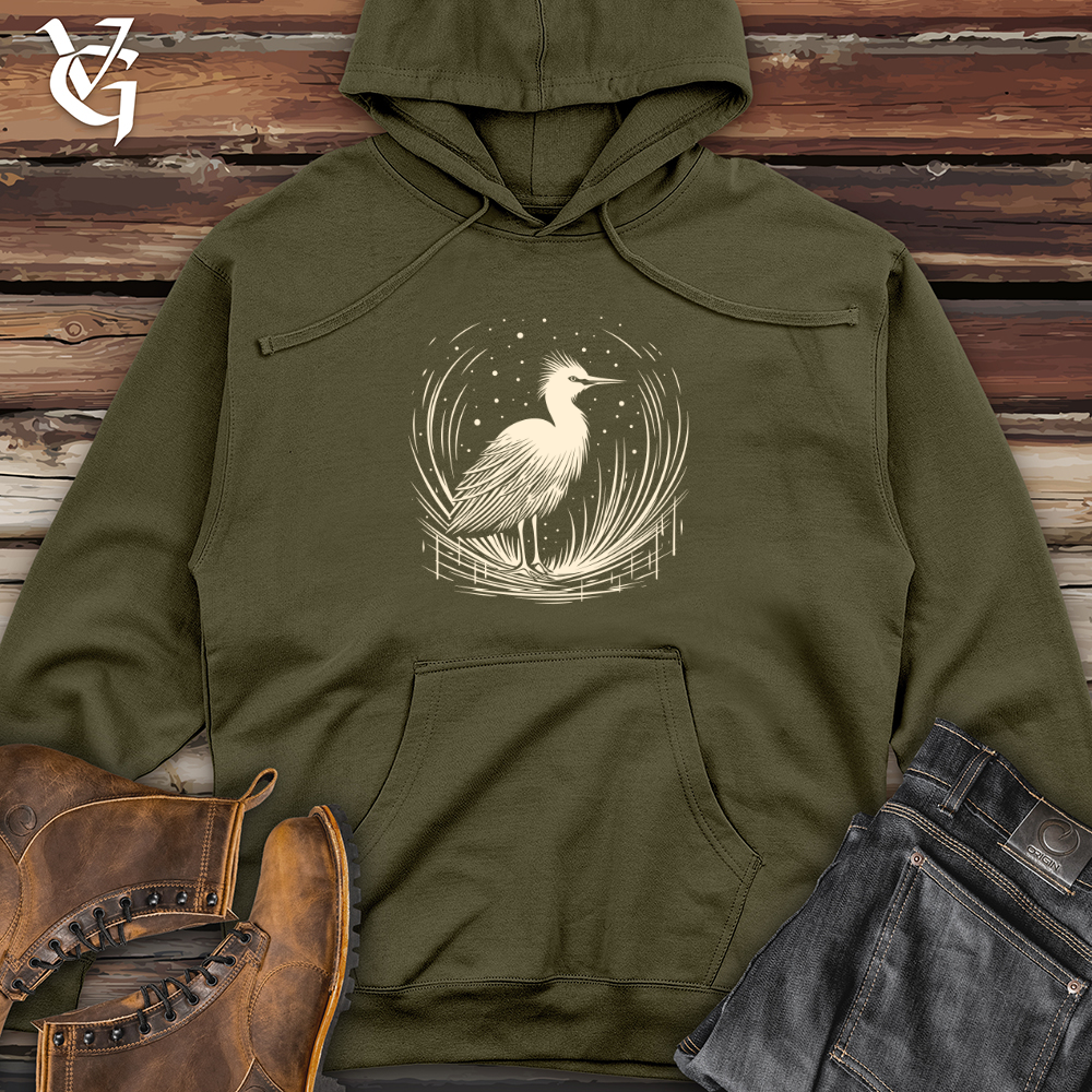 Flurry Feathered Egret Midweight Hooded Sweatshirt