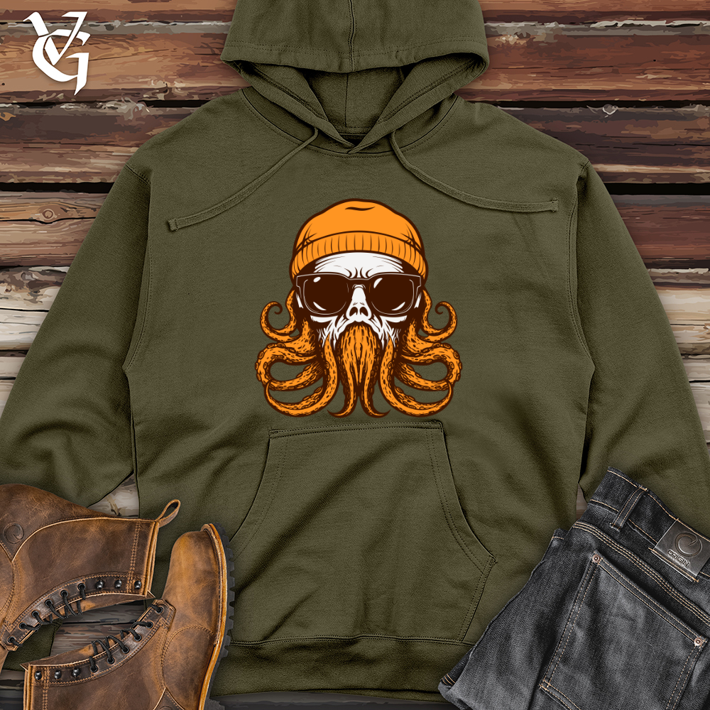 Retro Headed Cephalopod Midweight Hooded Sweatshirt