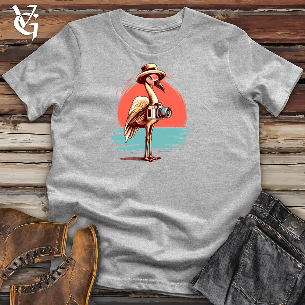 Vacationing Flamingo Snapshot Cotton Tee