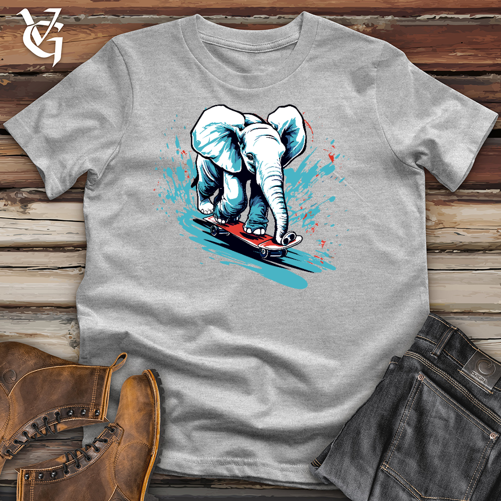 Elephant Skateboarding Cotton Tee