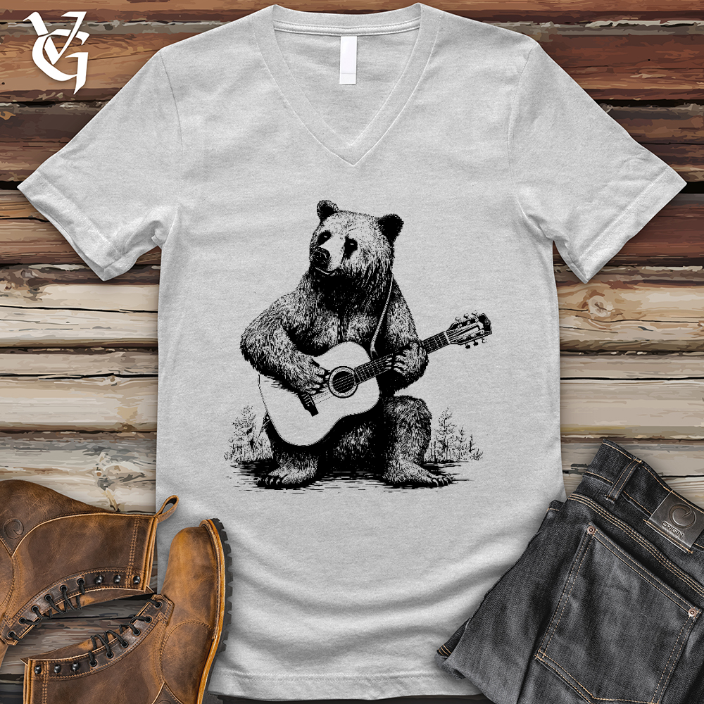 Bear Guitarist V-Neck Tee