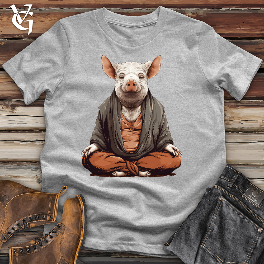 Meditating Pig Cotton Tee