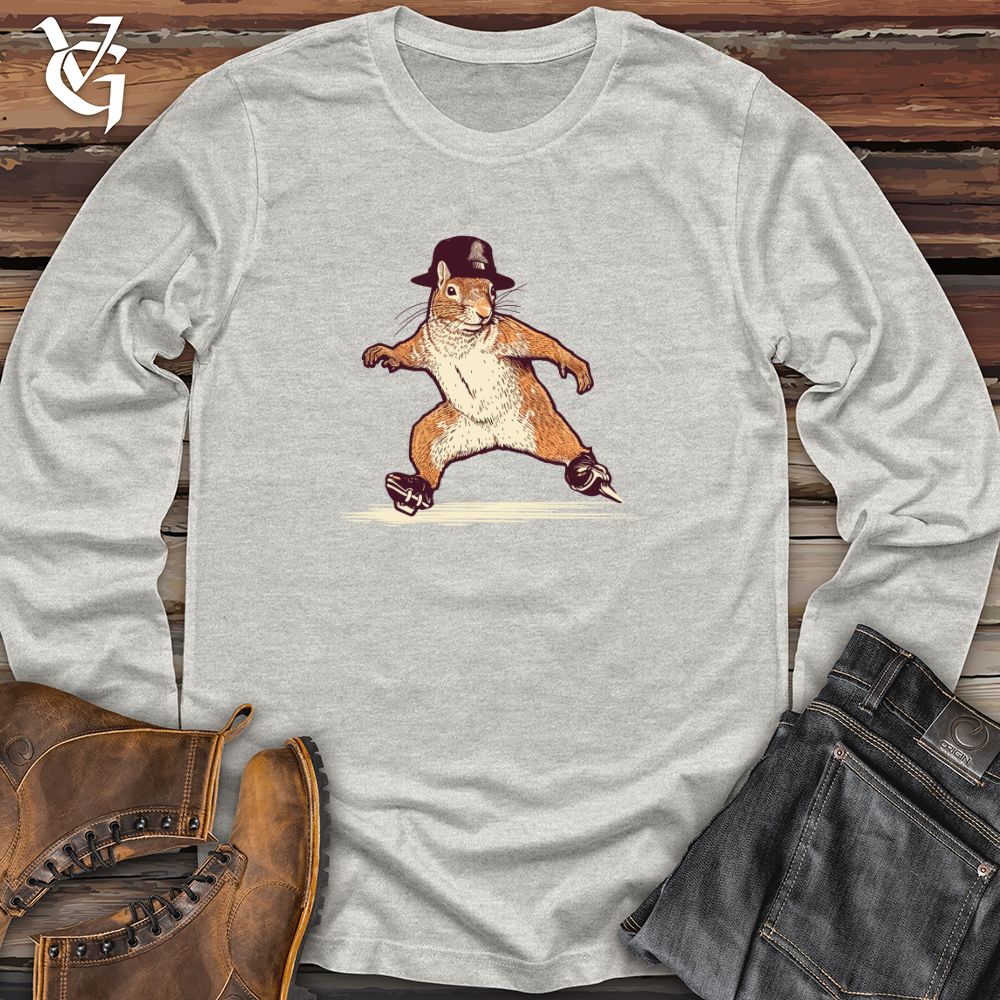 Vintage Skating Squirrel Long Sleeve