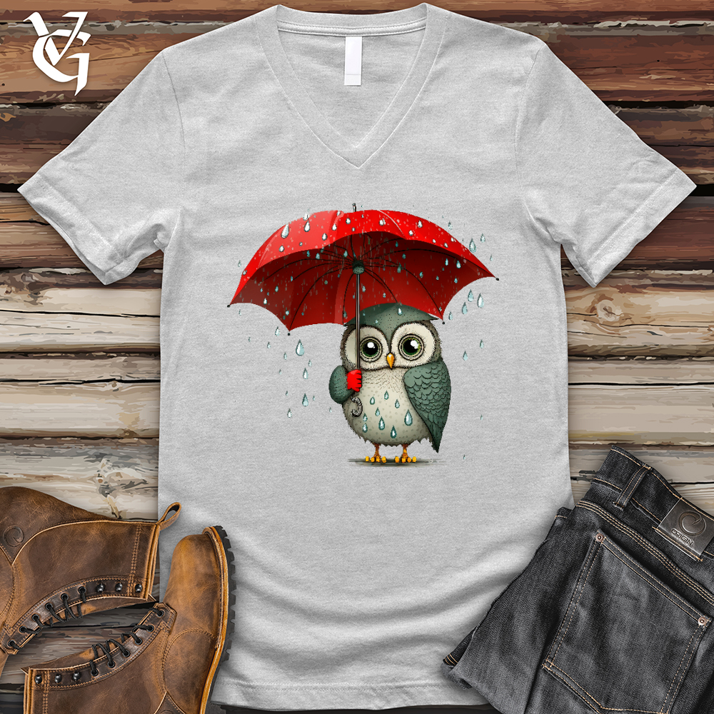 Owl in the Rain V- Neck Tee