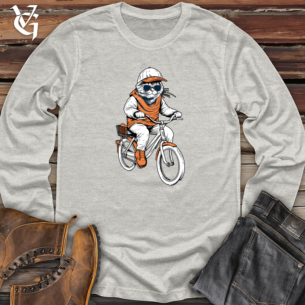 Retro Cycling Cat Long Sleeve