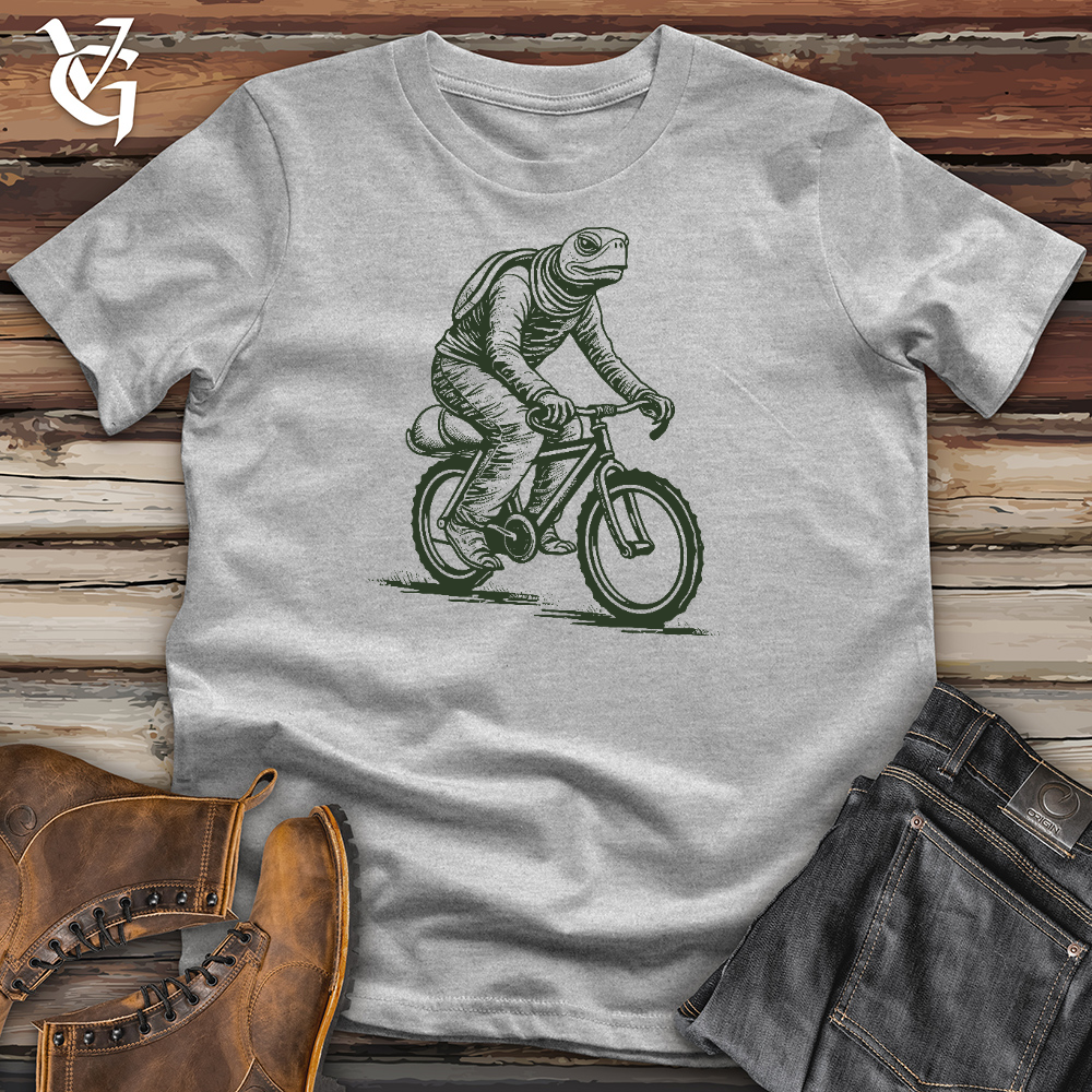 Turtle Riding On A Bicycle Cotton Tee