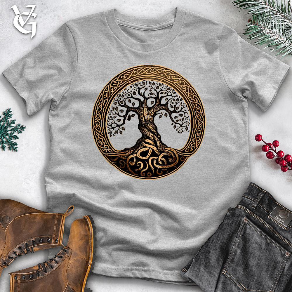 Ornate Golden Tree Of Life Cotton Tee