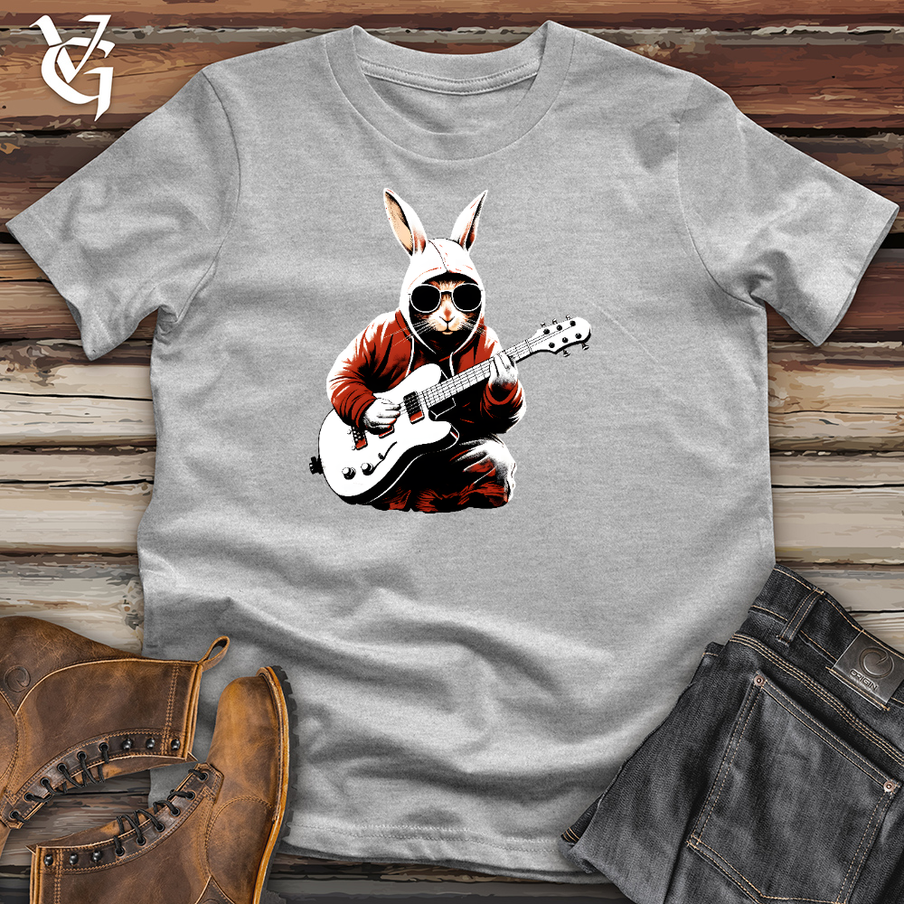 Rabbit Playing With Guitar Cotton Tee