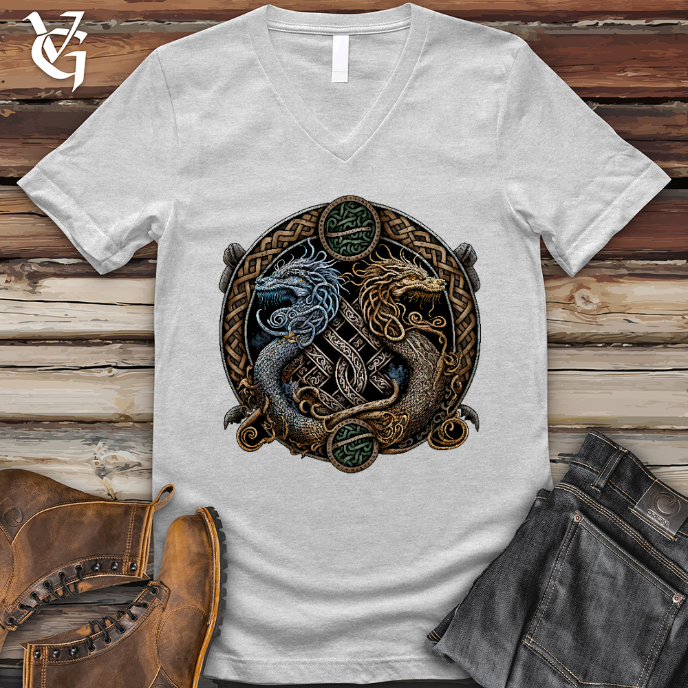 Two Dragons V- Neck Tee