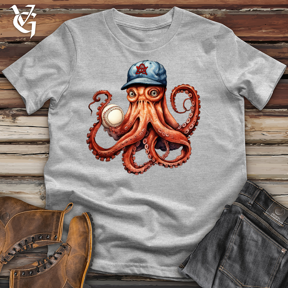 Octopus Baseball Player Cotton Tee