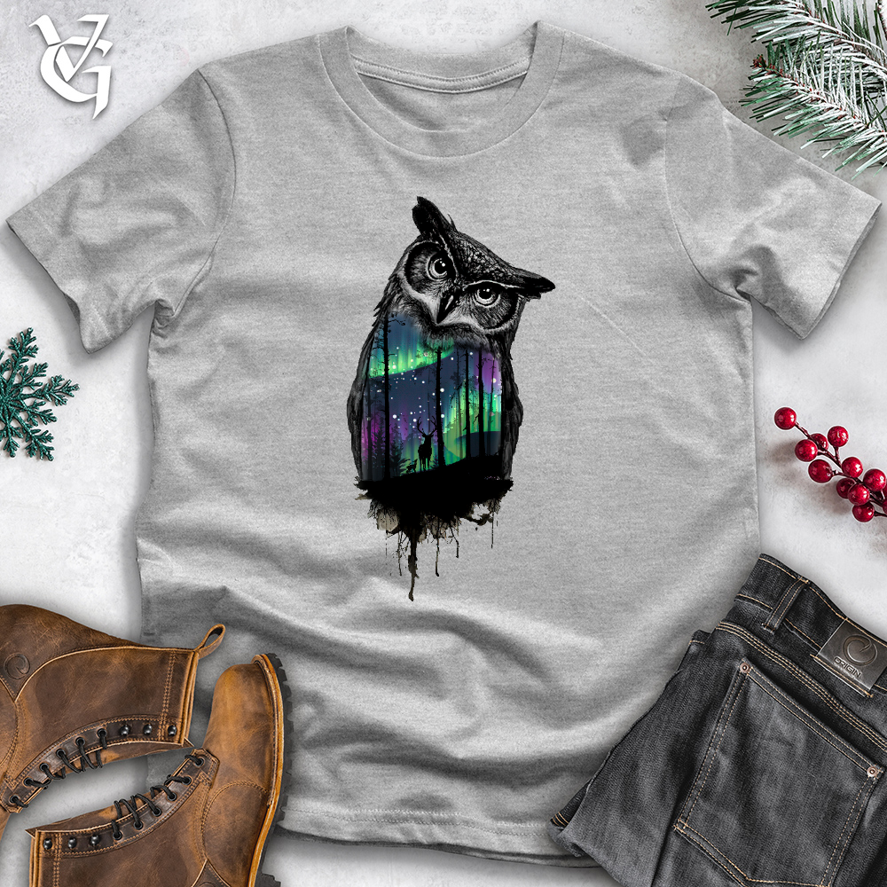 Northern Lights Owl Cotton Tee
