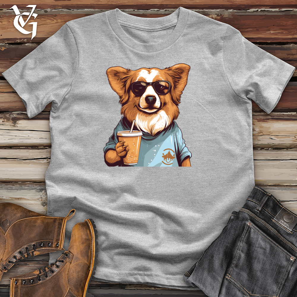 Retro Pawprint Corgi Cotton Tee