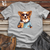 Retro Pawprint Corgi Cotton Tee