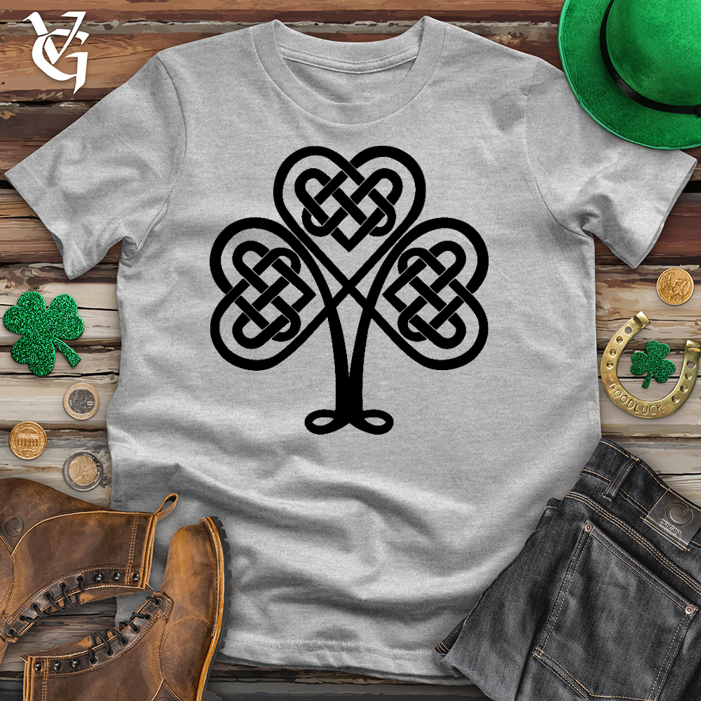 Celtic Clover Black Cotton Tee