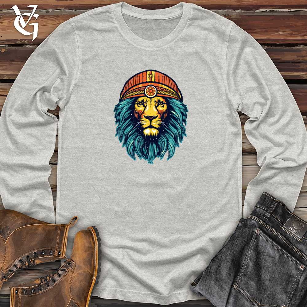 Retro Cosmic Beanie Lion Long Sleeve