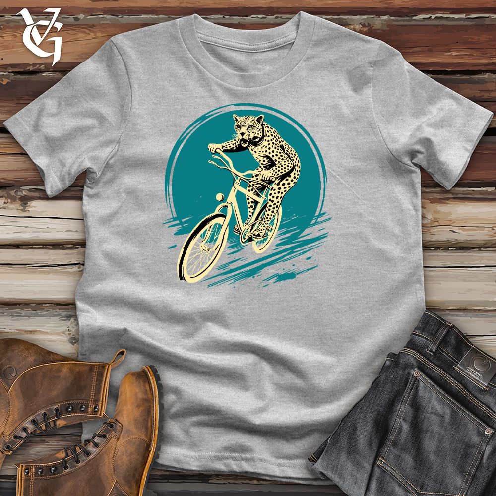 Cheetah Riding On A Bicycle Cotton Tee