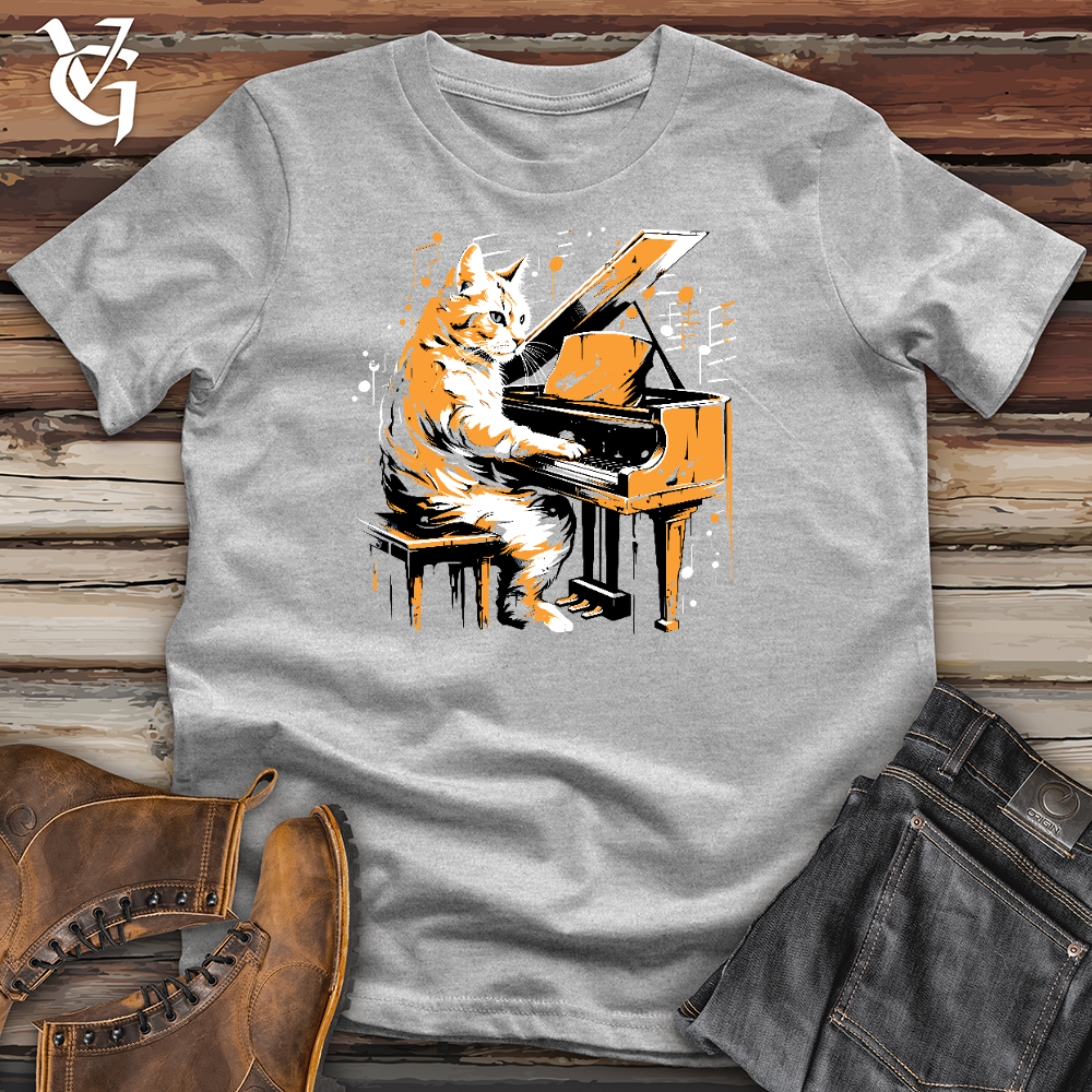 Cat Playing Music Cotton Tee