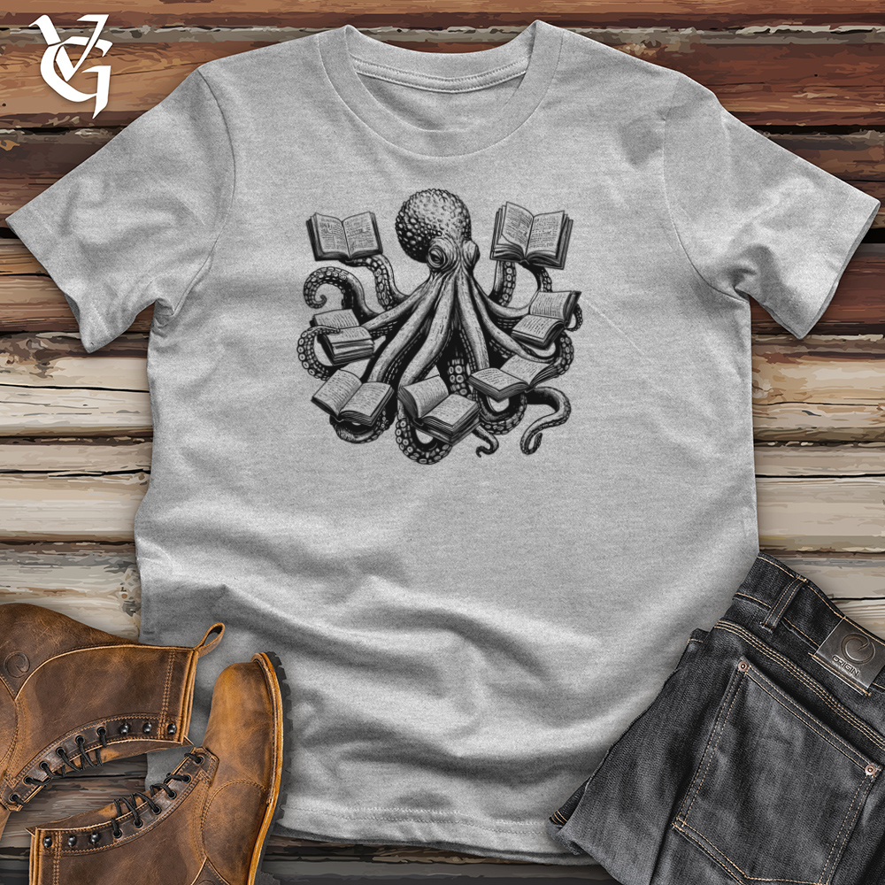 Octopus Reading Multiple Books Cotton Tee
