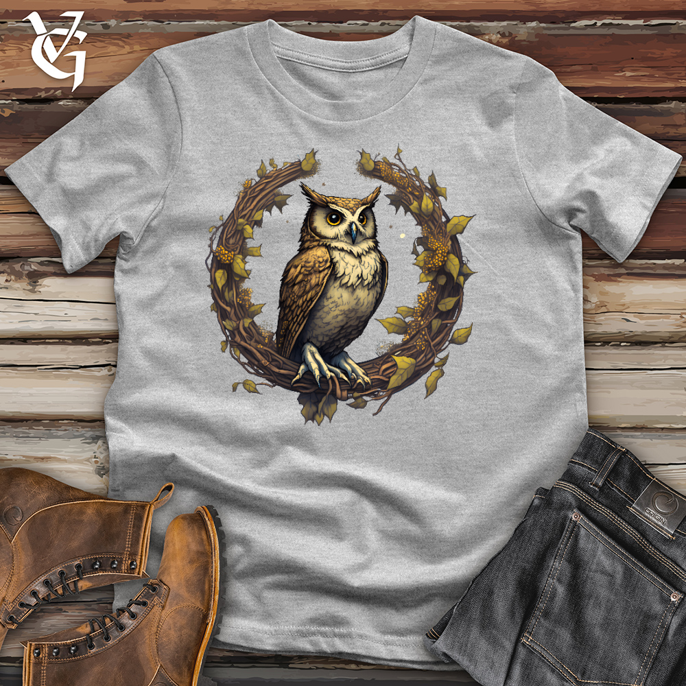 Owl Lunar Wreath Cotton Tee