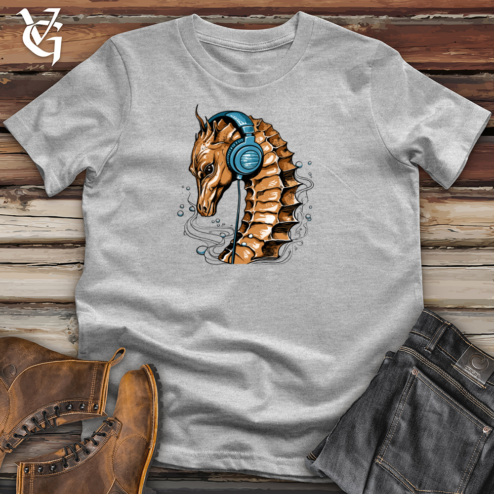 Seahorse Ocean Pulse Headphone Harmony Cotton Tee