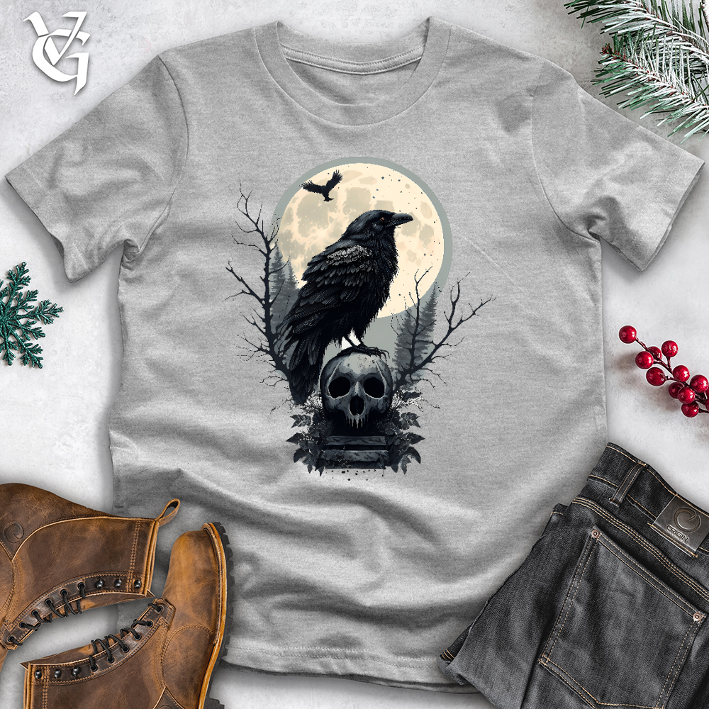 Viking Goods Raven Skull Protector Cotton Tee Military Green / L