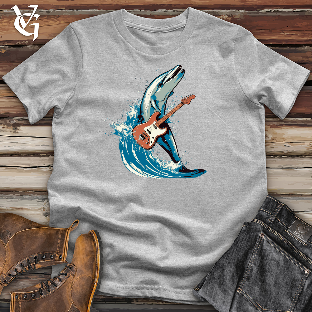 Crazy Dolphin Playing Guitar Cotton Tee