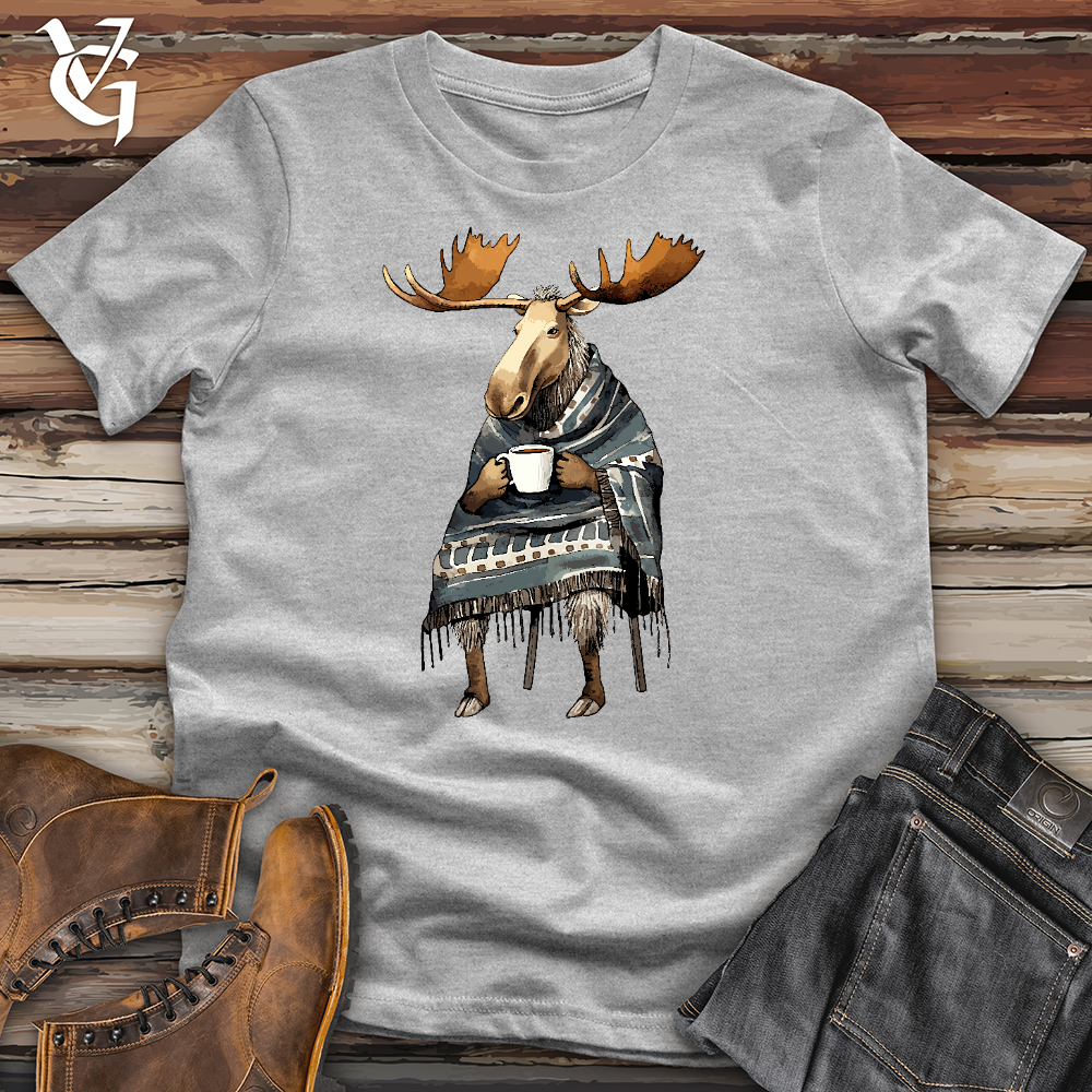 Coffee Drinking Moose Cotton Tee