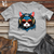 A Cat Wearing Sunglasses and Headphone Cotton Tee