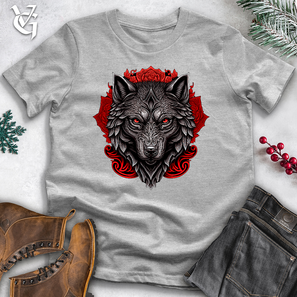 Red Flower Wolf Cotton Tee