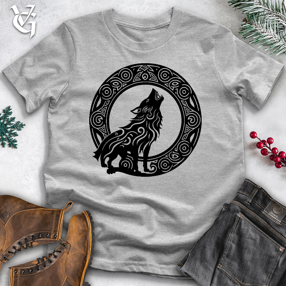 Howling Celtic Wolf Cotton Tee
