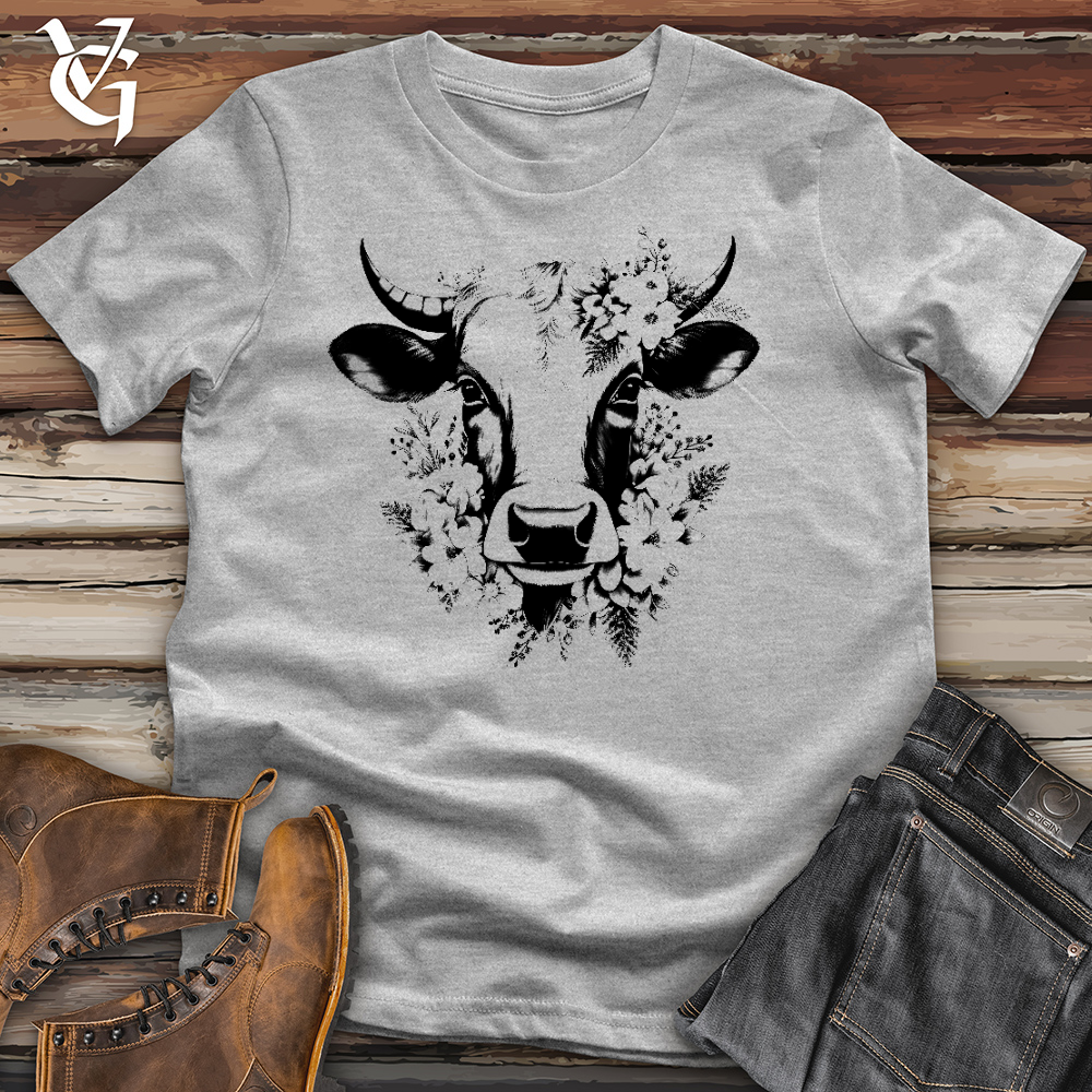 Floral Cow Cotton Tee