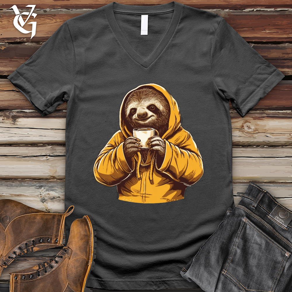 Sloth Coffee V-Neck Tee